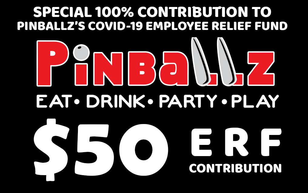$50 Pinballz ERF 100% Contribution