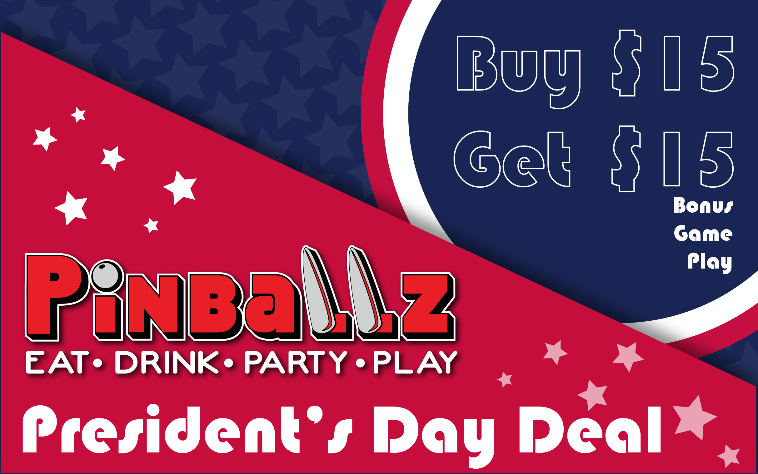 Presidents Day Sale Pinballz Website